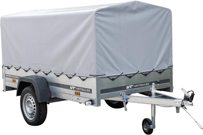 UNITRAILER Trailer Car 230 x 125 cm Garden Trailer 230 Tilting Unitrailer 750 kg with Jockey Wheel
