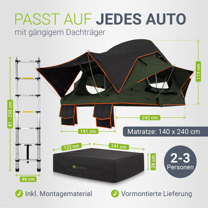 Dachzelt Lago für 2-3 Personen