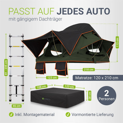 Dachzelt Lago für 2-3 Personen