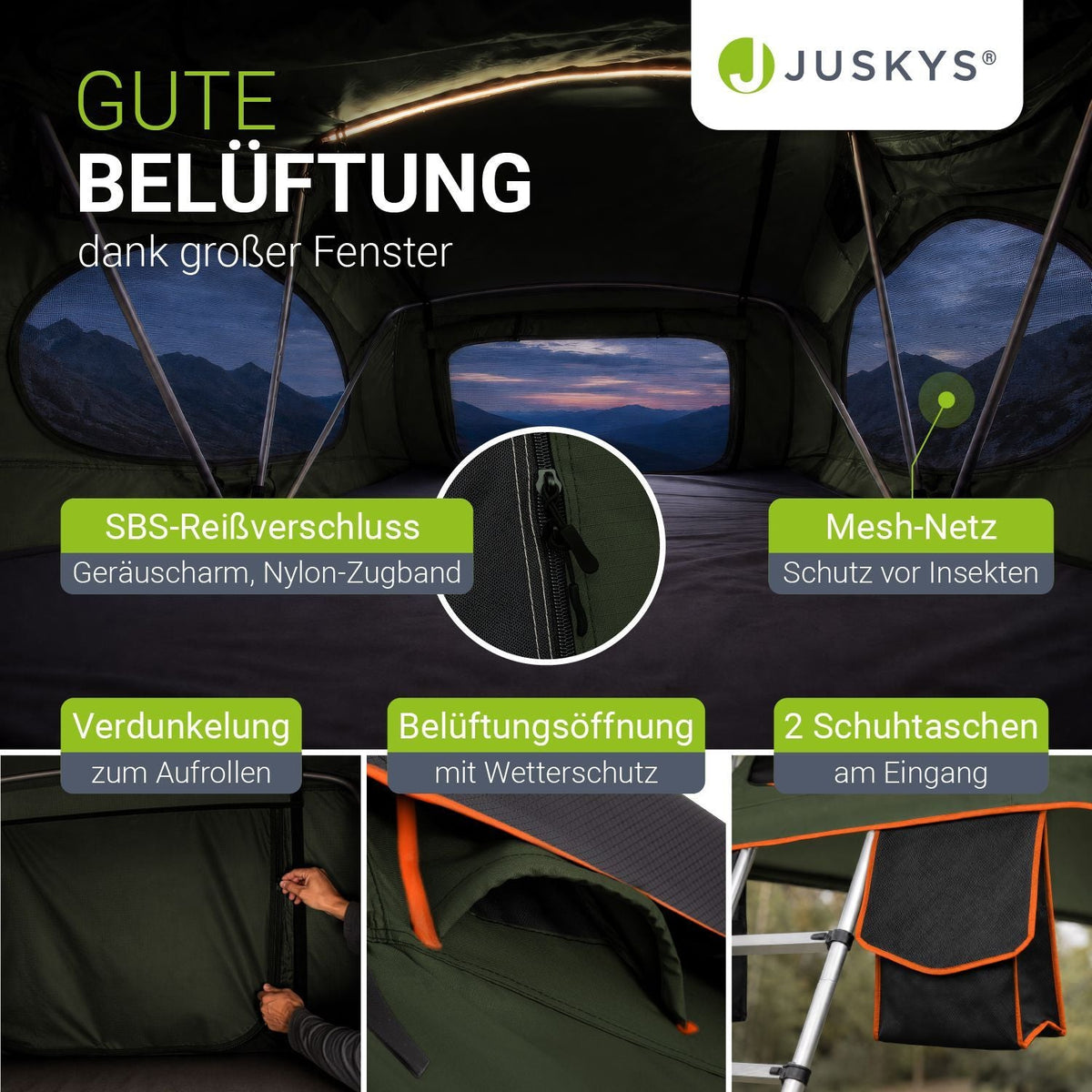 Dachzelt Lago für 2-3 Personen